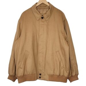 Jos. A. Bank Men's Cashmere Camel Suede Full Zip-Up Button Bomber Jacket Size XL